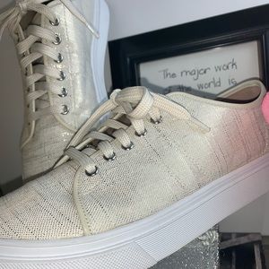 Metallic Gold sneaker with white soles